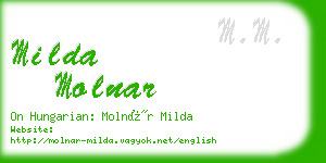 milda molnar business card